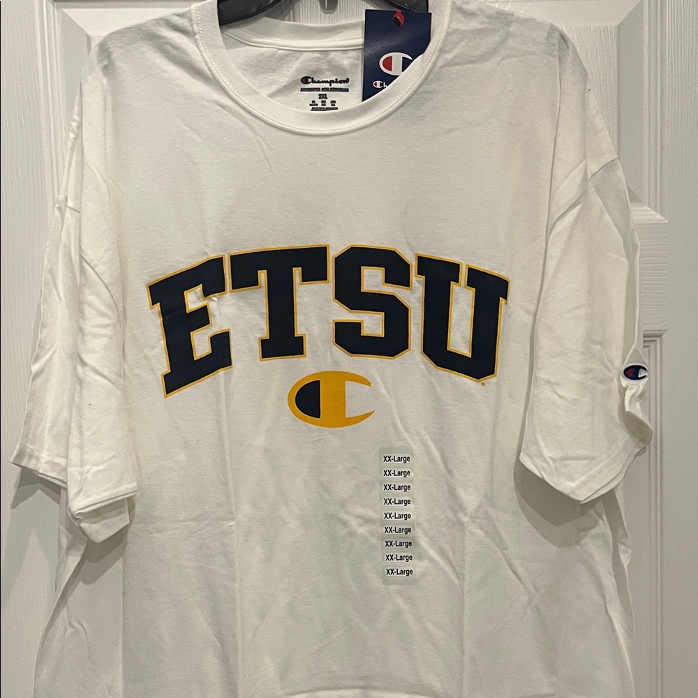 ETSU Champion White and Gold ETSU Men's Tee